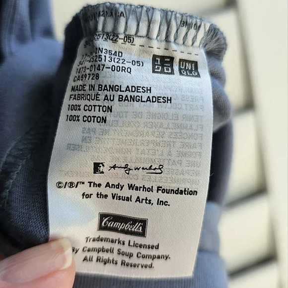 Uniqlo Tee Shirt Andy Warhol Kyoto  Campbell Cotton Blue size L - Picture 4 of 5